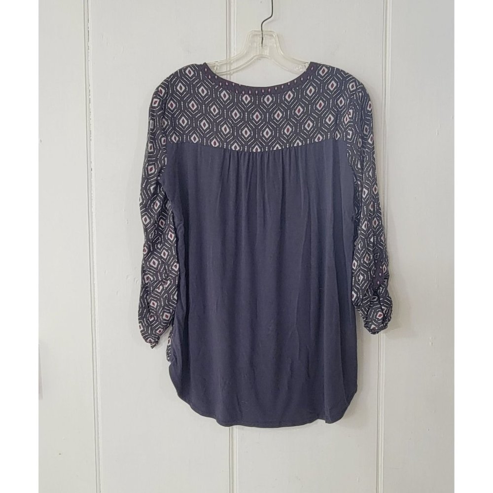 One September Boho Geometric Peasant Blouse Anthropologie - Picture 4 of 5